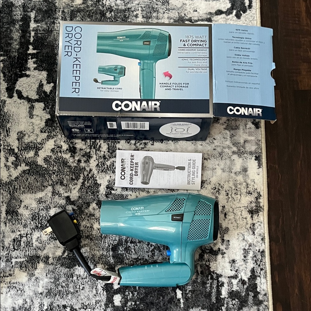 Conair Teal Cord-Keeper Hair Dryer